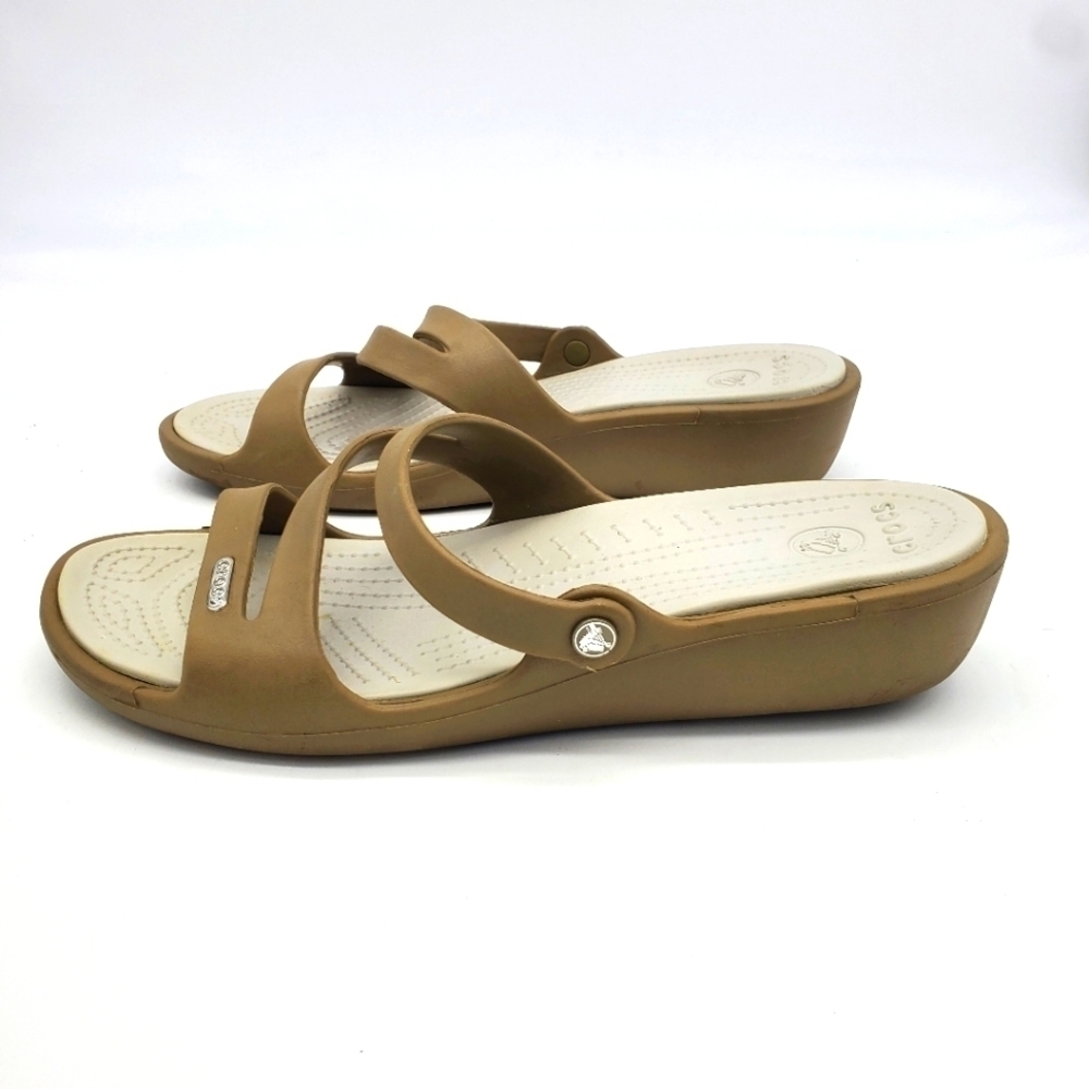 Crocs Patricia Mini Wedge 10386 Women's 11 Shoes Strappy Slip On Sandals